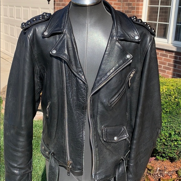 Wilsons Leather Other - Vintage Open Road black leather mens moto jacket M